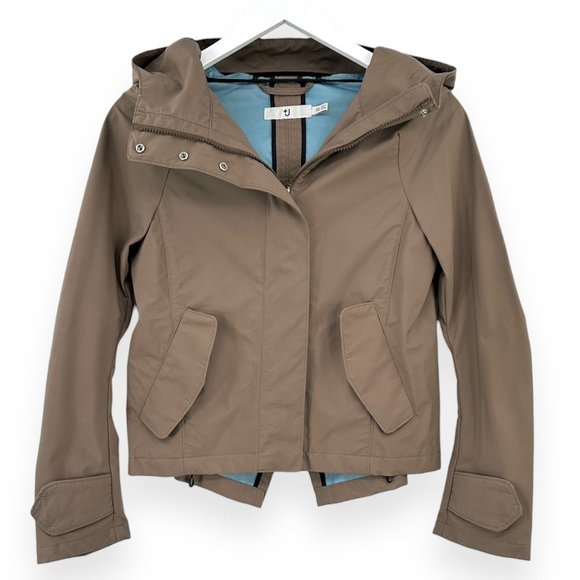 Jil Sander For Uniqlo +J Brown Short Hooded Rain Jacket sz XS - Picture 2 of 7